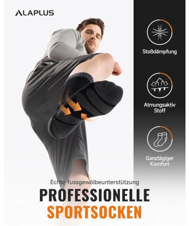 Alaplus Merino Wool Socks - Warm Hiking Socks for Men & Women | Thermo Socks - 3 Pairs (43-46 A18 Black) - Buy Online on GoSupps.com