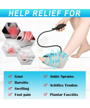 Compression Ankle Ice Pack with Air Pump - Hot & Cold Therapy for Plantar Fasciitis, Swelling, Sprains - Reusable Gel Wrap for Foot Injuries - Buy Online on GoSupps.com
