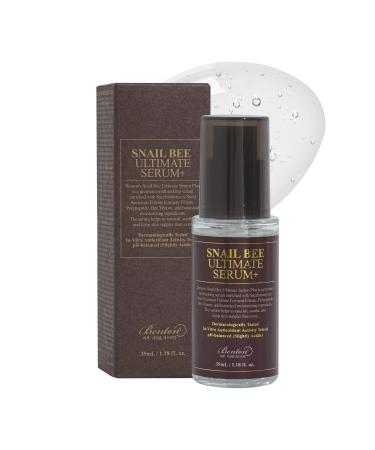 BENTON Snail Bee Ultimate Serum Plus 35ml (1.18 fl.oz.) - Snail Secretion Filtrate Bee Venom Tea Tree Leaf Water Contained Skin Nourishing & Soothing Facial Serum for Sensitive Dry Skin 2023_Updated