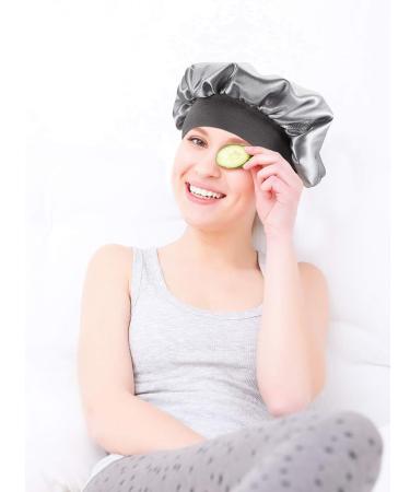 Blulu 3-Piece Satin Sleep Cap Set for Women and Girls - Silver, Wine Red, Royal Blue - Buy Online on GoSupps.com
