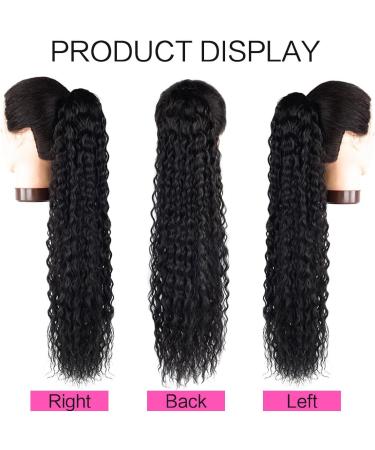 24 inch Long Curly Drawstring Ponytail Extension - Synthetic Hairpiece for Women in 1B# 24 inch - Buy Online on GoSupps.com