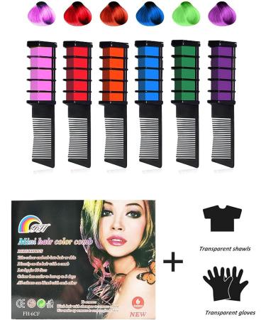 6 Colors Hair Chalk Combs for Girls - Washable Temporary Hair Color Set by EBANKU | Perfect for Birthday, Cosplay, Halloween, Christmas Parties - Buy Online on GoSupps.com