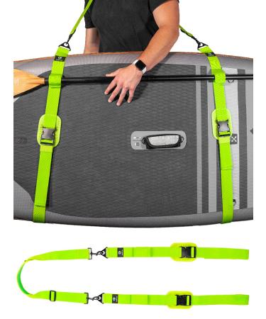 Gradient Fitness Kayak/Paddle Board/Surfboard Shoulder Strap | Hands-Free SUP Carrying Strap Boards with Padded Shoulder Sling, Paddle Carrier & Metal Accessories Green