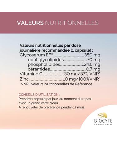 BIOCYTE Activ Anti-Rides Compl ment Alimentaire - R duit les Rides Nourrit la Peau Peau plus Jeune - Efficacit Prouv e - Vitamine C Zinc Glycos rym EF - 30 capsules - Programme de 30 jours 30 unit (Lot de 1) - Buy Online on GoSupps.com