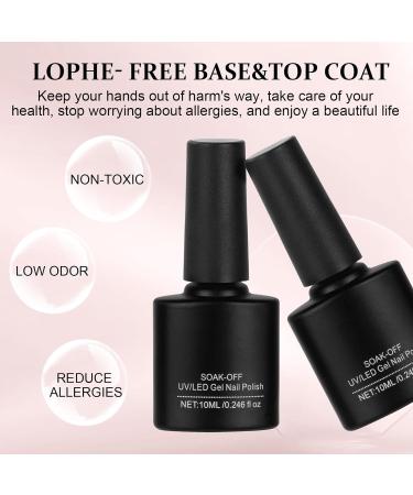 Top Coat and Base Coat Set 2 Pcs 10ml No Wipe Soak Off Gel Top Coat and Base Coat Kit UV LED Quick Dry Nail Gel Polish Long Lasting Shine Finish Base Top Coat for Women Nail Art 2Pcs - Buy Online on GoSupps.com