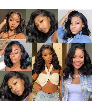 Glueless Short Bob Human Hair Lace Front Wig 10In | HD Lace Frontal, Pre Plucked, 180% Density | Brazilian Virgin Hair, Natural Color | Body Wave, Side Part, Baby Hair | for Black Women - Buy Online on GoSupps.com