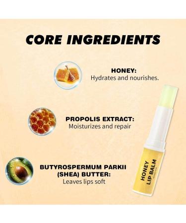 Nourishing Lip Balm Honey Lip Balm Moisturizes for Dry Cracked Lips Lightens Lip Lines Enhances Lip Color Daily Lip Moisturizer - Buy Online on GoSupps.com
