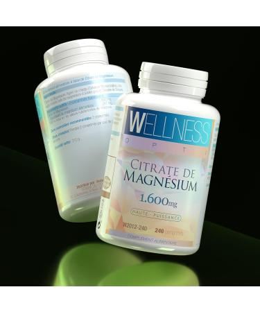 WELLNESS OPTI Magnesium Citrate 1600 mg High Absorption Supplement of 240 tablets for complete well-being daily energy intake and nutritional balance. - Buy Online on GoSupps.com