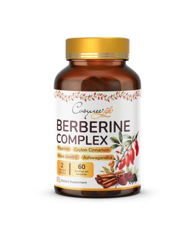 Premium Berberine HCL 400 mg (Raw Equivalent to 1200 mg Berberine), 120 Capsules - Plus Pure True Ceylon Cinnamon, Berberine HCI Root Capsule Pills - Immune System, Healthy Management Berberine 120 Count (Pack of 1)