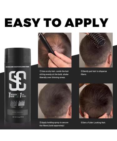 SOVONCARE Dark Brown Hair Fibers - Instant Thicker Hair for Men & Women | Conceal Thinning & Bald Spots - Natural & Undetectable 28g - Buy Online on GoSupps.com