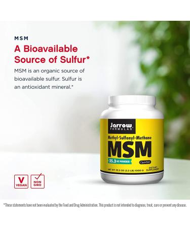 Jarrow Formulas MSM Powder 2.2 lbs - Pure Sulfur Supplement for Joint Health - Buy Online on GoSupps.com