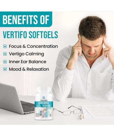 Lumarejebo Liposomal Vertigo Softgel 1600mg Inner Ear Balance Supplement with Ginger & Ginkgo Extract Relieve Motion Sickness & Dizziness 60 Softgels 60 count (Pack of 2) - Buy Online on GoSupps.com