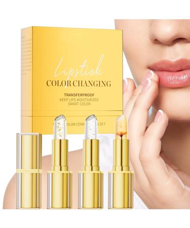Color Changing Lipstick Moisturizing Color Changing Lip Balm 3 Pack Smudge Resistant Long Lasting Moisturizing Lipstick for Women for Commuting Weddings Shopping and Travel