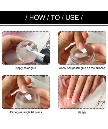 2-Piece Clear Silicone Nail Stamper Set with Scraper - Transparent Jelly Nails Art Template Tools for DIY Nail Designs - Buy Online on GoSupps.com