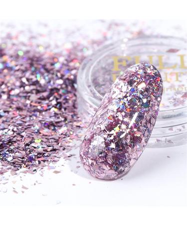 GZMAYUEN Purple Nail Sequins Glitter Powder | 8Pcs Holographic Nail Art Glitter Set for Stunning Nails - Buy Online on GoSupps.com
