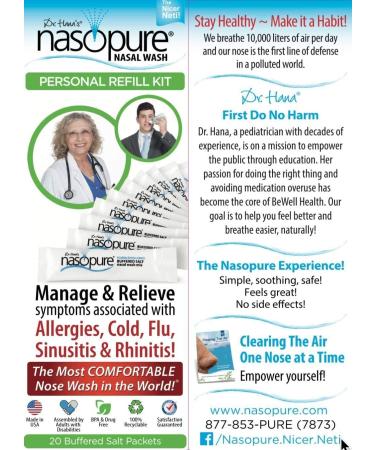 Nasopure Nasal Wash Refill Kit - Sinus Relief & Allergy Relief with 20 Salt Packets - Buy Online on GoSupps.com