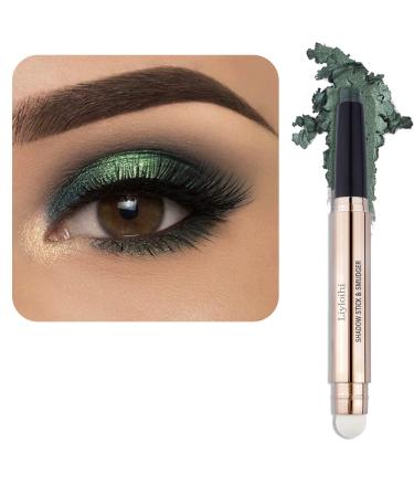 Liyloihi Eyeshadow Stick  Cream Eye Shadow Pencil Crayon Brightener Makeup with Soft Smudger  Waterproof & Long Lasting Eye Highlighter Makeup (11 Light Green Shimmer)