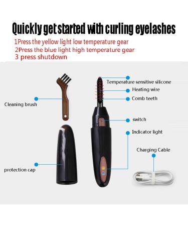 RIYAN Electric Heated Eyelash Curler Long Lasting Natural Eye Lash Curler USB Charge Makeup Curling Kit White - Buy Online on GoSupps.com