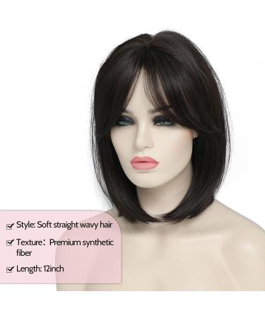 MORICHY Hair Topper 6.5x6.5inch for Thinning Hair | Large Base Clip in Fringe Brown Black | Synthetic Extensions for Gray Hair or Hair Loss - 12Inch - Buy Online on GoSupps.com