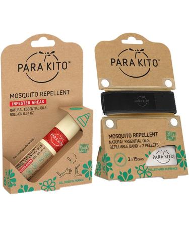PARA'KITO Mosquito Repellent Bundle - Roll-on Gel & Black Bracelet | Long-lasting Protection - Buy Online on GoSupps.com