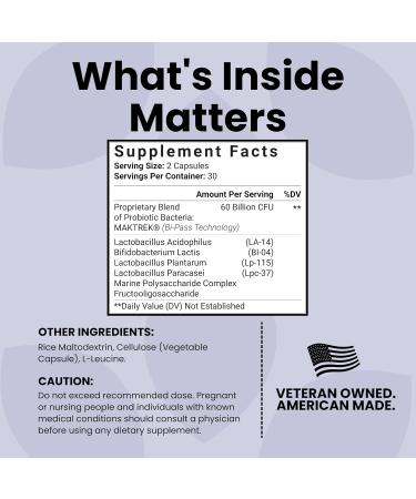 Luma Nutrition Probiotics 60 Billion CFU with Prebiotics - Probiotics for Women and Men - Formulated for Digestive Enzyme Health - Vegan & Gluten-Free - 60 Capsules 60 Count (Pack of 1) - Buy Online on GoSupps.com