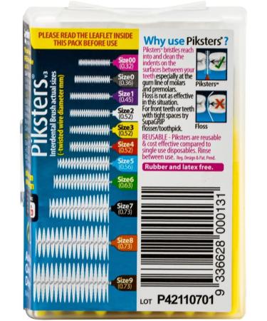 Piksters Interdental Brushes - 40 Pack Size 3 (Yellow) - 40 Count - Best for Oral Hygiene - Buy Online on GoSupps.com