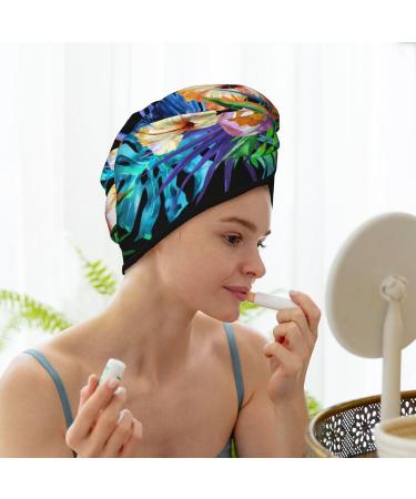 Microfiber Hair Drying Cap | Colorful Flowers Hair Towel Wrap | Soft & Absorbent Quick Drying Cap for Curly Long & Thick Hair - Buy Online on GoSupps.com