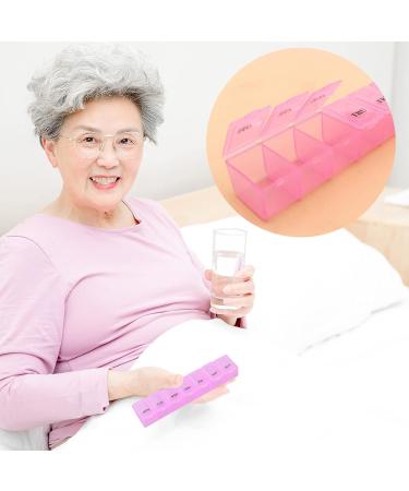 Pill Box Organiser 7 Day One Time a Day Pill Dispenser Storage Case for Medication Supplements Vitamins and Cod Liver Oil Pink - Buy Online on GoSupps.com