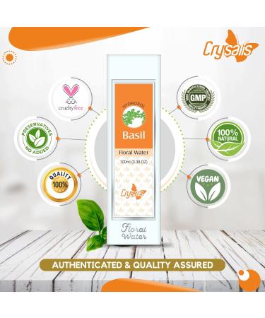 Buy Crysalis Basil Floral Water for Skincare - 3.38 Fl Oz (100ml) | Organic & Refreshing Herbal Hydration - International Shipping Available - Buy Online on GoSupps.com