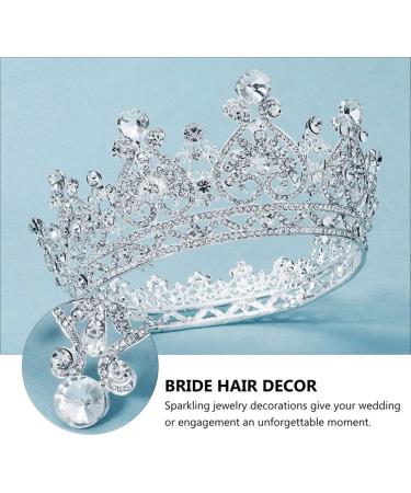 FRCOLOR Rhinestone Crystal Crown Tiara - Elegant Bridal Hair Accessories for Weddings Pageants Birthdays & Proms (Silver) - Buy Online on GoSupps.com