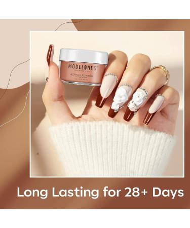 Modelones Acrylic Powder & Glitter Set - 10 Colors Pink Nude Red Brown with Chunky Glitter for 3D Carving Valentines Nail Art - French Nail Extension Kit - Gifts for Women | B1-Daily Collection - Buy Online on GoSupps.com