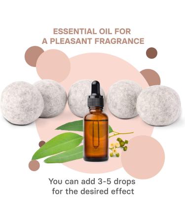 VALNEO 6 Grey Sheep Wool Dryer Balls - Natural Fabric Softener for Gentle, Time and Energy Saving Tumble Drying - Buy Online on GoSupps.com