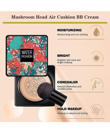 PICKX Mushroom Head Air Cushion CC Cream Concealer Full Coverage Foundation Moisturizing Concealer Makeup Base Lasting Brightening Liquid Foundation for All Skin Even Skin Tone (A-2PC) 1 g (Pack of 1) A-2PC - Buy Online on GoSupps.com