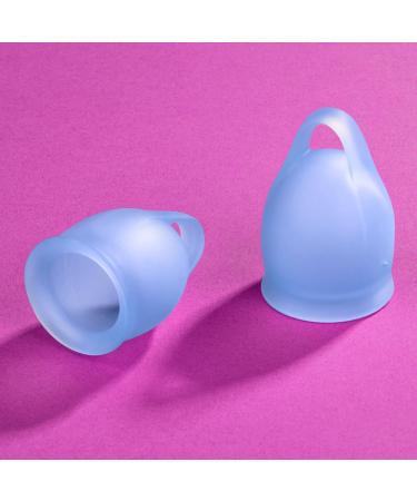Satisfyer Feel Confident Menstrual Cup - Reusable & Soft Silicone Period Cup with Removal Ring - Two Sizes for All Flows - Dark Blue - Buy Online on GoSupps.com