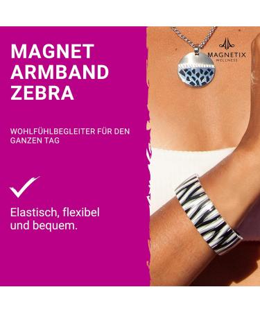 Magnetix Wellness Zebra-Design Flexi Magnetic Lighting Tape | High Glossy Magnetic Jewelry for Swollen Wrists - Buy Online on GoSupps.com