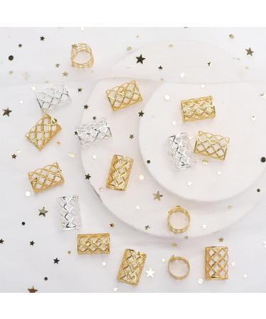 1 Inch Hair Beads Dreadlocks Jewelry for Women - Silver & Golden Metal Cuffs Clips - Braid Hair Rings Accessories - Buy Online on GoSupps.com