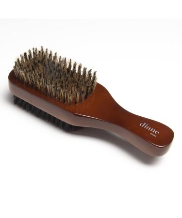 Diane Premium Boar Bristle Brush for Men  Double Sided, Medium and Firm Bristles for Thick Coarse Hair  Use for Smoothing, Wave Styles, Soft on Scalp, Club Handle, D8115