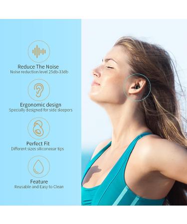 Sleeping Ear Plugs - 2 Pairs Reusable Soft Comfortable 27dB Noise Reduction - Ideal for Side Sleepers - Black - Buy Online on GoSupps.com