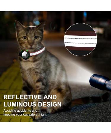 Agoumlux Airtag Cat Collar - Reflective Adjustable Safety Buckle Bright Breakaway Collar with Bell for Young Cats - XS (17.5-23 cm) Orange - Buy Online on GoSupps.com