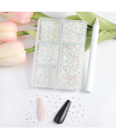 Beadsland 7200PC Flatback Rhinestones - Clear Nail Gemstones for Handicrafts Mixed Sizes SS3-SS10 includes Wax Pencil Kit - Buy Online on GoSupps.com
