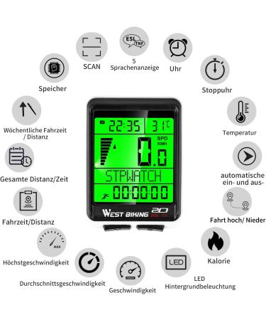 IcocoPro Wireless Bicycle Computer - Waterproof LCD 5 Languages Multifunctional & Military-Grade Performance - Buy Online on GoSupps.com