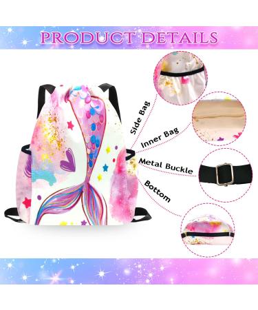 RLGPBON Drawstring Backpack for Kids Girls Gym Dance Bag Sport Gym Sack Mini Travel Daypack With Two Water Bottle Holder Color 7 - Buy Online on GoSupps.com
