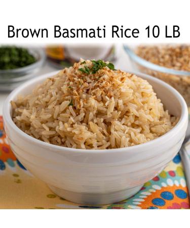 Golden Crown Brown Indian Basmati Rice - 10 lb Pack - Extra Long Grain, GMO-Free, Nutritious Source of Fiber - Buy Online on GoSupps.com