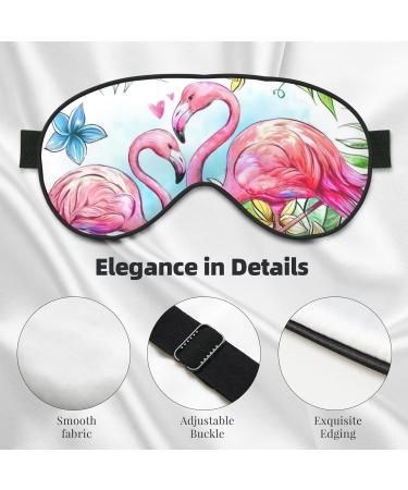 SSIMOO Flamingo Flowers Sleep Mask | Adjustable Breathable Eye Mask for Comfortable Sleep | Fashionable Black Design - Buy Online on GoSupps.com