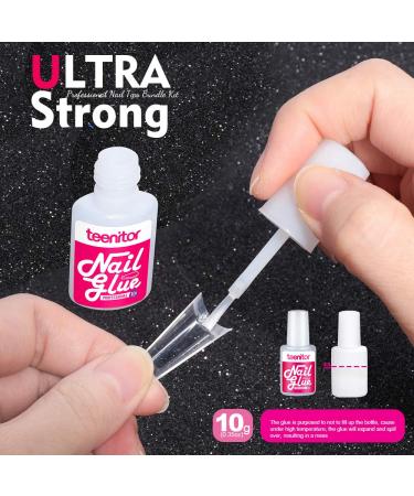 Teenitor 500 Pcs Clear French Nail Tips Kit with Nail Glue and Tools - Buy Online on GoSupps.com