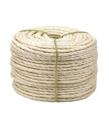 Natural Sisal Rope for Cat Scratching Post Tower Tree Replacement, Hemp Rope for Renew Repair, Recover or DIY Cat Scratcher White 4mm 164ft