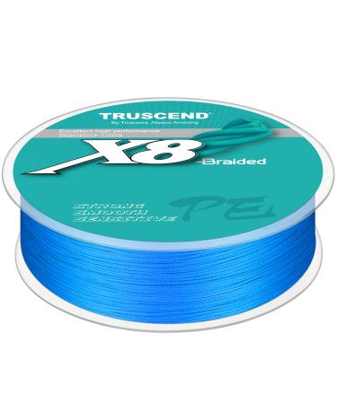 TRUSCEND X8 Pro Grade Tournament Braided Fishing Line, Ultra Thin & More Power, Sensitive, Precise Cast, Softer & Smoother, Abrasion Resistant, No Stretch, Zero Memory, by Top World OEM Manufactory 10lb/0.10mm/328yds Blue
