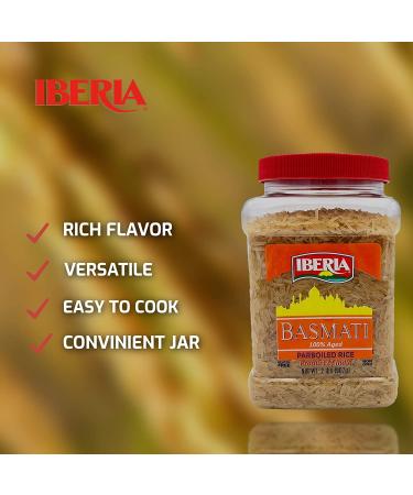Iberia Premium Aged Parboiled Basmati Rice Jar - 2 Pounds - Buy Online on GoSupps.com