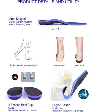 Orthotic Insoles for Plantar Fasciitis & Arch Support | Women 9-10/Men 7-8 | Shoe Inserts for Flat Feet & Foot Pain - Buy Online on GoSupps.com