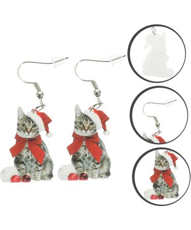Milisten 1 Pair Women Earrings Christmas Ear Studs Lovely Earrings Santa Hat Jewelry Christmas Tree Miss - Buy Online on GoSupps.com